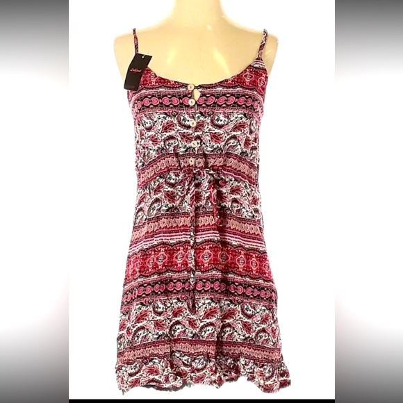 OFFERS OPEN! Boutique Laklook Boho Floral Paisley Strappy Mini Dress Size M NWT - Picture 1 of 8